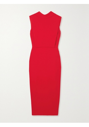 ROLAND MOURET - Draped Cady Midi Dress - Red - UK 4,UK 6,UK 8,UK 10,UK 12,UK 14,UK 16