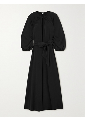 Eres - Adela Gathered Belted Stretch-jersey Midi Dress - Black - 1,2,3