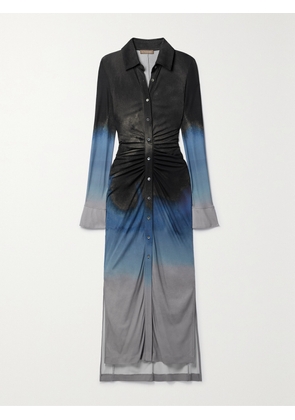 Altuzarra - Claudia Ruched Tie-dyed Jersey Maxi Shirt Dress - Multi - FR 34,FR 36,FR 38,FR 40,FR 42,FR 44,FR 46