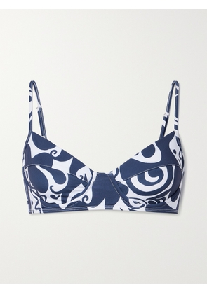 MARA HOFFMAN - + Net Sustain Lua Printed Recycled Underwired Bikini Top - Blue - x small,small,medium,large,x large
