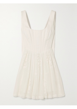 Zimmermann - Alight Lace-trimmed Ramie Bustier Mini Dress - Ivory - 00,1,2,3,4