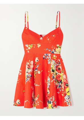 Zimmermann - Alight Shirred Floral-print Linen Mini Dress - 00,1,2,3,4