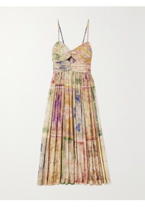 Zimmermann - + Net Sustain August Cutout Paisley-print Organic Silk Midi Dress - Multi - 00,1,2,3,4