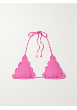 Marysia - Broadway Seersucker Triangle Bikini Top - Pink - xx small,x small,small,medium,large,x large,xx large