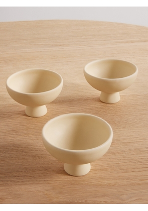 RAAWII - Strøm Set Of Three Mini Earthenware Bowls - Neutrals - One size