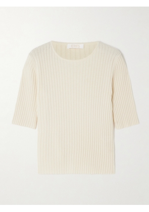 Eres - Intime Ribbed Wool And Cashmere-blend Top - Ivory - small,medium,large