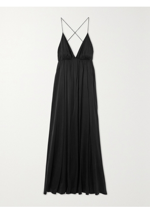 Zimmermann - Open-back Gathered Silk Maxi Dress - Black - 00,1,2,3,4