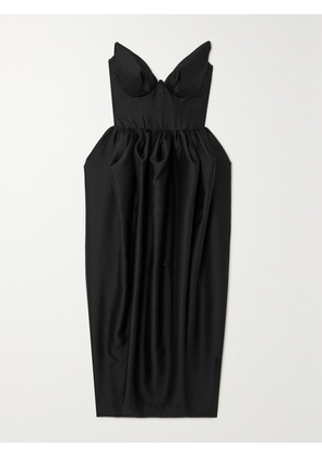 Zimmermann - Matchmaker Silk And Wool-blend Twill Bustier Midi Dress - Black - 00,1,2,3,4