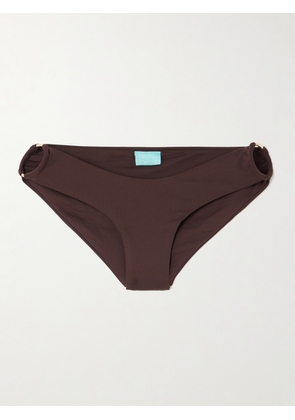 Melissa Odabash - Hamburg Ring-embellished Bikini Briefs - Brown - UK 6,UK 8,UK 10,UK 12,UK 14,UK 16