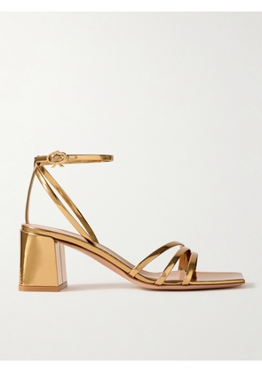 Gianvito Rossi - Metal 55 Metallic Patent-leather Sandals - Gold - IT35.5,IT36,IT36.5,IT37,IT37.5,IT38,IT38.5,IT39,IT39.5,IT40,IT40.5,IT41,IT41.5,IT42