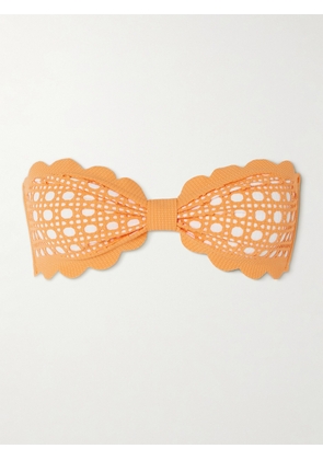 Marysia - + Net Sustain Antibes Strapless Scalloped Laser-cut Bikini Top - Orange - x small,small,medium,large