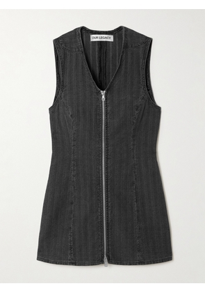 Our Legacy - Zip-detailed Striped Denim Tank - Gray - EU 32,EU 34,EU 36,EU 38,EU 40,EU 42