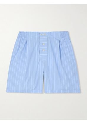 SÉBLINE - Striped Cotton Shorts - Blue - x small,small,medium,large,x large