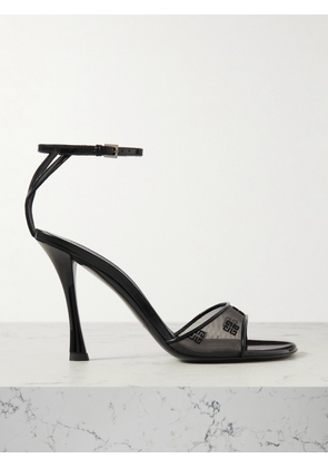 Givenchy - Patent Leather-trimmed Devoré-mesh Sandals - Black - IT35,IT35.5,IT36,IT36.5,IT37,IT37.5,IT38,IT38.5,IT39,IT39.5,IT40,IT40.5,IT41