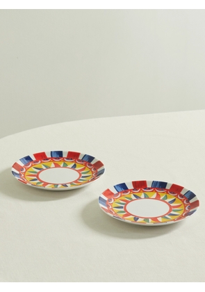 Dolce & Gabbana - Set Of Two Printed Porcelain Dessert Plates - Multi - One size
