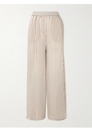 Brunello Cucinelli - Striped Woven Wide-leg Pants - Neutrals - x small,small,medium,large,x large,xx large