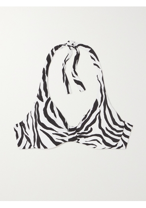 Max Mara - Beachwear Allegra Zebra-print Stretch Bikini Top - Brown - x small,small,medium,large,x large