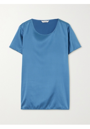 Max Mara - Leisure Cortona Silk-blend Satin T-shirt - Blue - UK 2,UK 4,UK 6,UK 8,UK 10,UK 12,UK 14,UK 16,UK 18
