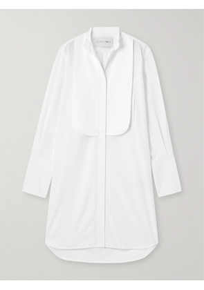 AZ FACTORY - Layered Cotton Gabardine-trimmed Cotton-poplin Mini Shirt Dress - White - FR 34,FR 36,FR 38,FR 40,FR 42