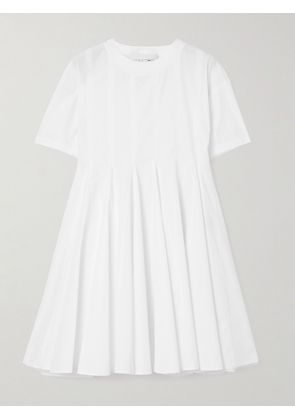 AZ FACTORY - Pleated Cotton-poplin Mini Dress - White - FR 34,FR 36,FR 38,FR 40,FR 42