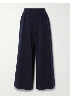 Max Mara - Pleated Wool Wide-leg Pants - Blue - x small,small,medium,large,x large,xx large