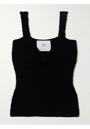 Arch4 - Jodie Knotted Cable-knit Silk And Organic Cashmere-blend Top - Black - x small,small,medium,large