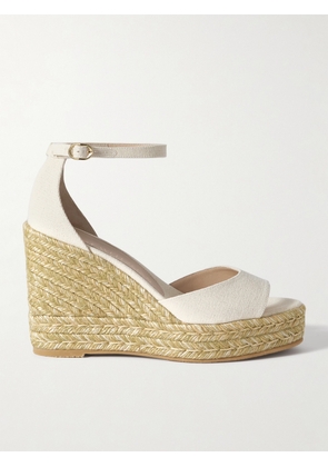 Stuart Weitzman - Linen Espadrille Wedge Sandals - Cream - US5,US6,US6.5,US7,US7.5,US8,US8.5,US9,US9.5,US10,US10.5,US11,US12