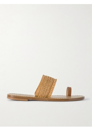 AMANU - Shela Woven Raffia And Leather Sandals - Brown - US4,US5,US6,US7,US8,US9,US10,US11,US12