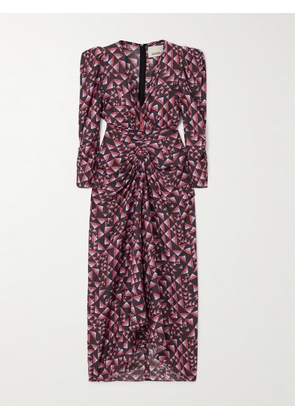 Isabel Marant - Albini Gathered Printed Voile Midi Dress - Multi - FR 34,FR 36,FR 38,FR 40,FR 42,FR 44,FR 46