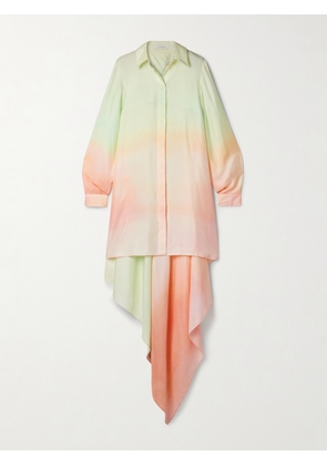 Zimmermann - Natura Draped Silk Satin-twill Mini Shirt Dress - Pink - 00,1,2,3,4