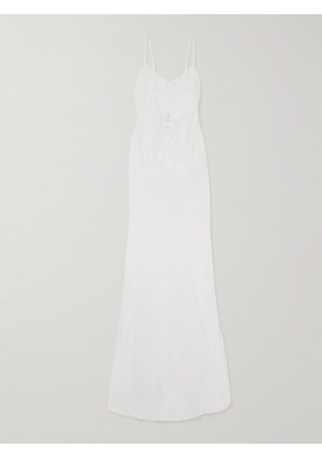 ROSAMOSARIO - Chantilly Lace And Silk-organza Maxi Dress - White - x small,small,medium,large