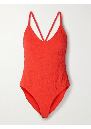 MARA HOFFMAN - Emma Recycled-popcorn Swimsuit - Red - x small,small,medium,large,x large,xx large