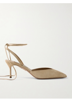 Aquazzura - Beyond 65 Suede Pumps - Neutrals - IT36,IT36.5,IT37,IT37.5,IT38,IT38.5,IT39,IT39.5,IT40,IT40.5,IT41,IT42