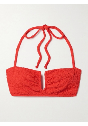 MARA HOFFMAN - Cruz Recycled-popcorn Bikini Top - Red - x small,small,medium,large,x large