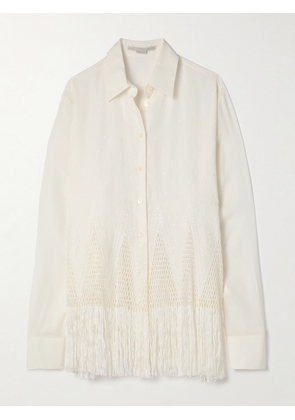 Stella McCartney - Macramé-trimmed Fil Coupé Crepe Shirt - Off-white - IT34,IT36,IT38,IT40,IT42,IT44,IT46,IT48,IT50