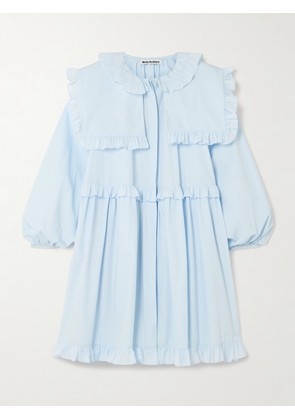 MOLLY GODDARD - Lizzie Ruffled Cotton Mini Dress - Blue - UK 6,UK 8,UK 10,UK 12,UK 14
