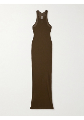 Rick Owens - Ribbed Jersey Midi Dress - Brown - IT38,IT40,IT42,IT44,IT46,IT48