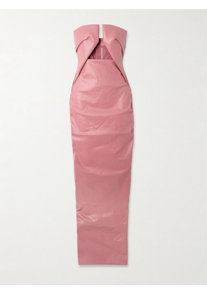 Rick Owens - Strapless Cutout Coated-denim Gown - Pink - IT38,IT40,IT42,IT44,IT46,IT48
