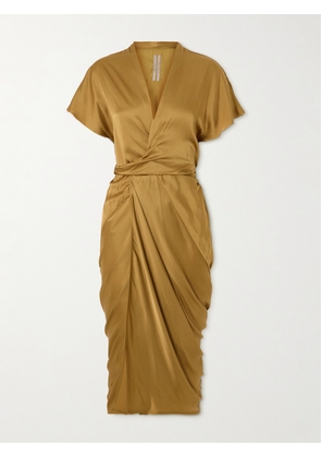 Rick Owens - Draped Satin Midi Wrap Dress - Neutrals - IT38,IT40,IT42,IT44,IT46