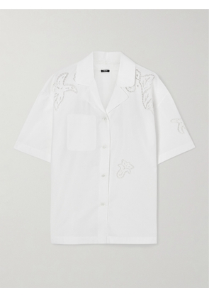 Versace - Broderie Anglaise Cotton-poplin Shirt - White - IT36,IT38,IT40,IT42,IT44,IT46,IT48,IT50