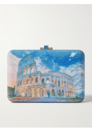 Judith Leiber Couture - Slim Slide Colosseum Crystal-embellished Silver-tone Clutch - Blue - One size