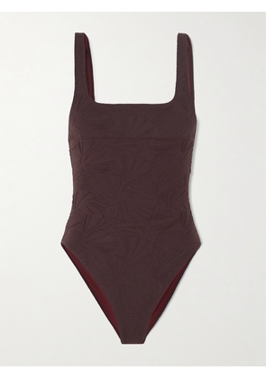 Loulou de Saison - Apollon Stretch-cloqué Swimsuit - Brown - x small,small,medium,large,x large