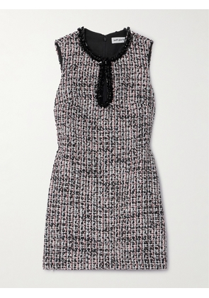 Self-Portrait - Sequin-embellished Bouclé-tweed Mini Dress - Black - UK 4,UK 6,UK 8,UK 10,UK 12,UK 14,UK 16