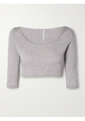 Norma Kamali - Cropped Stretch-jersey Top - Gray - xx small,x small,small,medium,large,x large