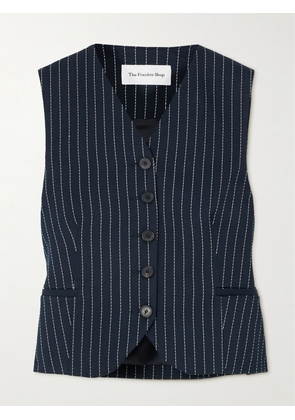 The Frankie Shop - Chelsea Pinstriped Twill Vest - Blue - x small,small,medium,large
