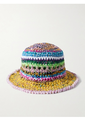 ULTRAVIOLHAT - Crocheted Cotton And Raffia-blend Bucket Hat - Multi - One size