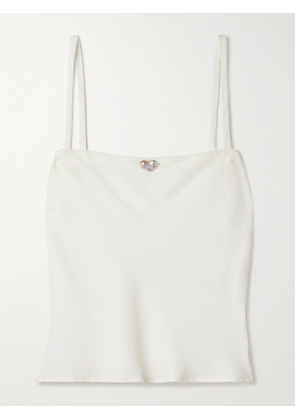 Sara Cristina - Ola Pearl-embellished Recycled Crepe De Chine Camisole - White - x small,small,medium,large,x large
