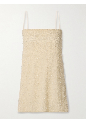 Sara Cristina - Mare Embellished Stretch-jersey Mini Dress - White - x small,small,medium,large,x large