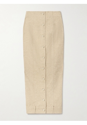 Cult Gaia - Lua Cotton And Linen-blend Twill Midi Skirt - Neutrals - US0,US2,US4,US6,US8,US10,US12