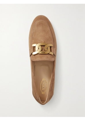 Tod's - Kate Embellished Suede Loafers - Cream - IT35,IT35.5,IT36,IT36.5,IT37,IT37.5,IT38,IT38.5,IT39,IT39.5,IT40,IT40.5,IT41,IT41.5,IT42